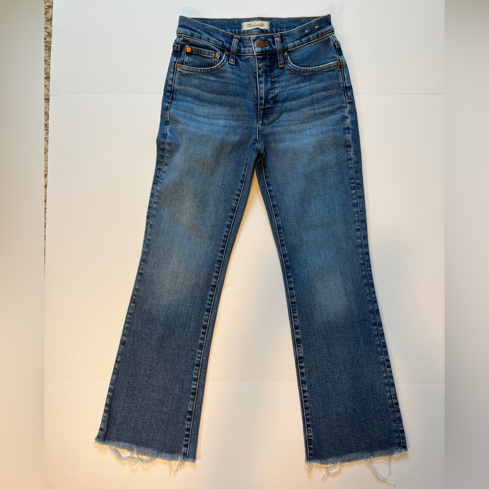 Madewell Kickout Mid rise crop boot Jeans Denim Size 25